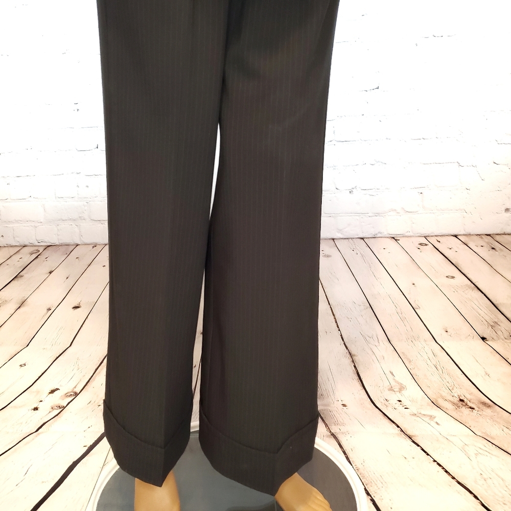 CAbi ruffle label black pinstripe pant suit - Picture 6 of 8